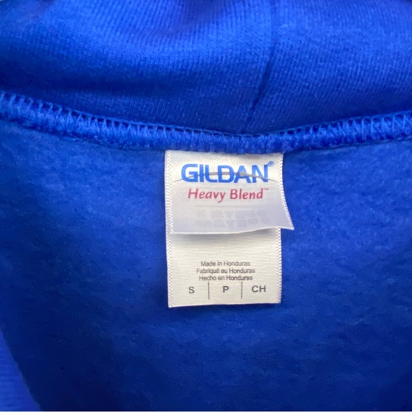 BLUE HEAVY BLEND GILDAN PULLOVER DRAWSTRING HOODIE - SZ S - Picture 3 of 3